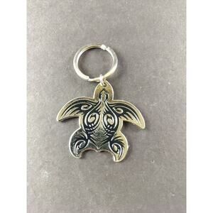 Turtle Silver Tone Metal Keychain